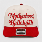Motherhood Hallelujah Embroidered Khaki and Red Hat