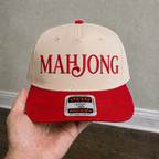 Mahjong Embroidered Khaki and Red Hat