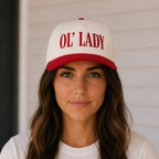 OL’ LADY Embroidered Khaki and Red Hat