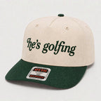 He’s Golfing Embroidered Hat – Funny Golf Quote Custom